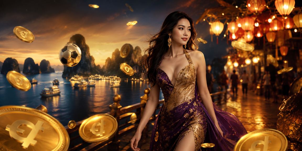Cảnh vịnh Hạ Long về đêm với hoạt động cá cược bóng đá trực tuyến
